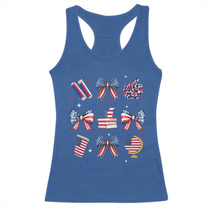 4th of July Teacher Student Racerback Tank Top Patriotic Teaching Learning Retro Coquette TS02 Royal Blue Print Your Wear