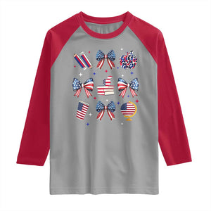 4th of July Teacher Student Raglan Shirt Patriotic Teaching Learning Retro Coquette TS02 Sport Gray Red Print Your Wear