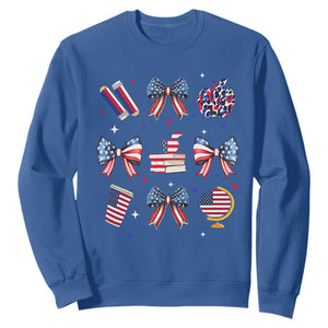 4th of July Teacher Student Sweatshirt Patriotic Teaching Learning Retro Coquette TS02 Royal Blue Print Your Wear