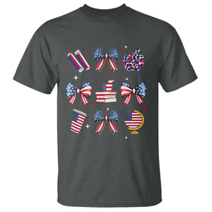 4th of July Teacher Student T Shirt Patriotic Teaching Learning Retro Coquette TS02 Dark Heather Print Your Wear