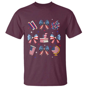 4th of July Teacher Student T Shirt Patriotic Teaching Learning Retro Coquette TS02 Maroon Print Your Wear