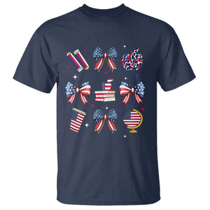 4th of July Teacher Student T Shirt Patriotic Teaching Learning Retro Coquette TS02 Navy Print Your Wear