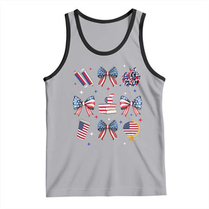 4th of July Teacher Student Tank Top Patriotic Teaching Learning Retro Coquette TS02 Athletic Heather Black Print Your Wear