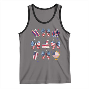 4th of July Teacher Student Tank Top Patriotic Teaching Learning Retro Coquette TS02 Deep Heather Black Print Your Wear