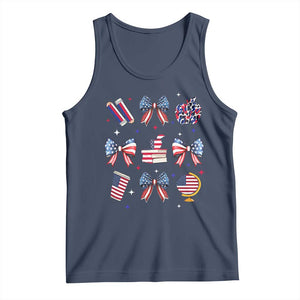 4th of July Teacher Student Tank Top Patriotic Teaching Learning Retro Coquette TS02 Navy Print Your Wear