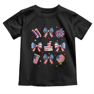 4th of July Teacher Student Toddler T Shirt Patriotic Teaching Learning Retro Coquette TS02 Black Print Your Wear