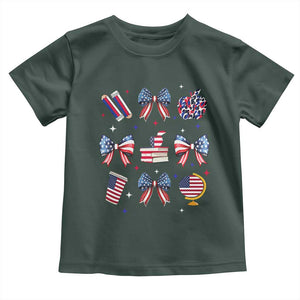 4th of July Teacher Student Toddler T Shirt Patriotic Teaching Learning Retro Coquette TS02 Dark Forest Green Print Your Wear