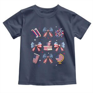 4th of July Teacher Student Toddler T Shirt Patriotic Teaching Learning Retro Coquette TS02 Navy Print Your Wear