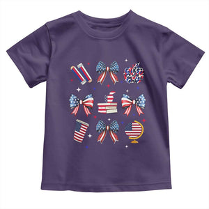 4th of July Teacher Student Toddler T Shirt Patriotic Teaching Learning Retro Coquette TS02 Purple Print Your Wear