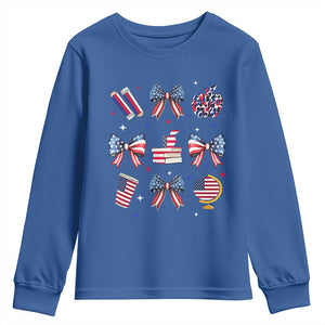 4th of July Teacher Student Youth Sweatshirt Patriotic Teaching Learning Retro Coquette TS02 Royal Blue Print Your Wear