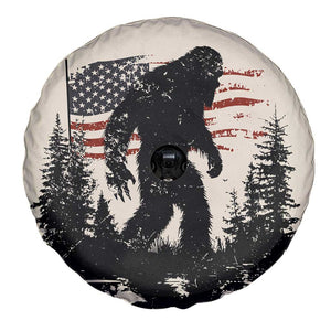 American Flag Bigfoot Spare Tire Cover Patriotic Sasquatch Retro Vintage TS02 Print Your Wear