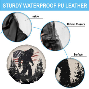 American Flag Bigfoot Spare Tire Cover Patriotic Sasquatch Retro Vintage TS02 Print Your Wear