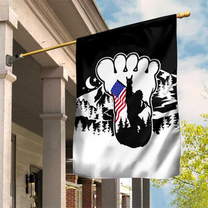Patriotic Bigfoot Garden Flag Rocking On Sasquatch Footprint With American Flag TS02 Print Your Wear