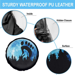 Cool Bigfoot Footprint Spare Tire Cover Sasquatch Full Moon Forest TS02 Print Your Wear