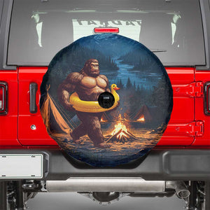Funny Bigfoot with Duck Floatie Spare Tire Cover Sasquatch Camping Night TS02 Navy Print Your Wear