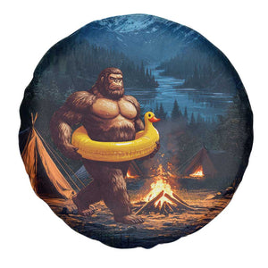 Funny Bigfoot with Duck Floatie Spare Tire Cover Sasquatch Camping Night TS02 Print Your Wear