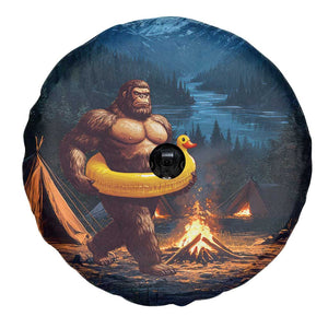 Funny Bigfoot with Duck Floatie Spare Tire Cover Sasquatch Camping Night TS02 Print Your Wear