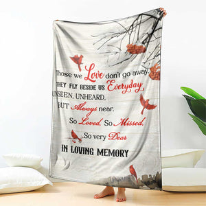 Red Cardinal Remembrance Throw Blanket In Loving Memory Memorial Spiritual Gift for Loss of a Loved One TS02 Print Your Wear