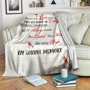 Red Cardinal Remembrance Throw Blanket In Loving Memory Memorial Spiritual Gift for Loss of a Loved One TS02 Print Your Wear