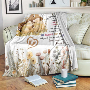 Cute Bear Family Baby Bump Love Message Throw Blanket Hi Mommy & Daddy Baby Announcement New Parents TS02 Print Your Wear