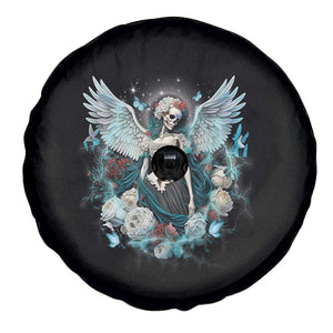 Floral Gothic Skeleton Spare Tire Cover In My Next Life I Want To Be The Karma Fairy Goblincore Floral Roses Skull Angel TS02 Print Your Wear