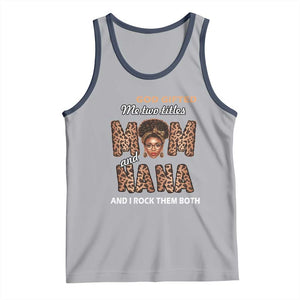 Black Afro Women Mother's Day Tank Top God Gifted Me Two Titles Mom And Nana I Rock Them Both TS02 Athletic Heather Navy Print Your Wear