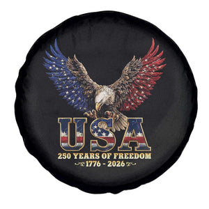 250 Years USA Majestic Bald Eagle Spare Tire Cover American Flag Wings Patriotic Semiquincentennial 250th Anniversary TS02 Print Your Wear