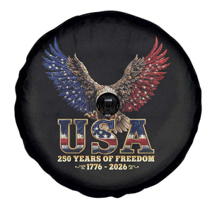 250 Years USA Majestic Bald Eagle Spare Tire Cover American Flag Wings Patriotic Semiquincentennial 250th Anniversary TS02 Print Your Wear