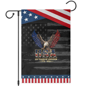 250 Years USA Majestic Bald Eagle Patriotic Garden Flag American Flag Wings Patriotic Semiquincentennial 250th Anniversary TS02 Distressed Black Blue Print Your Wear