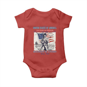 Custom Name Descendant of a Patriot USA 250 Years of Freedom Personalized Baby Onesie 1776-2026 Revolutionary War Heritage TS02 Red Print Your Wear