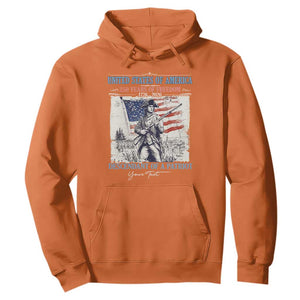 Custom Name Descendant of a Patriot USA 250 Years of Freedom Personalized Hoodie 1776-2026 Revolutionary War Heritage TS02 Orange Print Your Wear