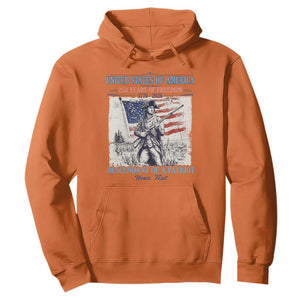 Custom Name Descendant of a Patriot USA 250 Years of Freedom Personalized Hoodie 1776-2026 Revolutionary War Heritage TS02 Orange Print Your Wear
