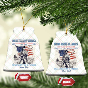 Custom Name Descendant of a Patriot USA 250 Years of Freedom Personalized Ceramic Ornament 1776-2026 Revolutionary War Heritage TS02 Print Your Wear