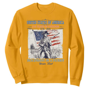 Custom Name Descendant of a Patriot USA 250 Years of Freedom Personalized Sweatshirt 1776-2026 Revolutionary War Heritage TS02 Gold Print Your Wear