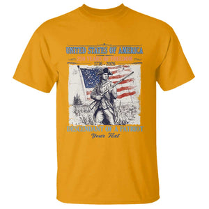 Custom Name Descendant of a Patriot USA 250 Years of Freedom Personalized T Shirt 1776-2026 Revolutionary War Heritage TS02 Gold Print Your Wear