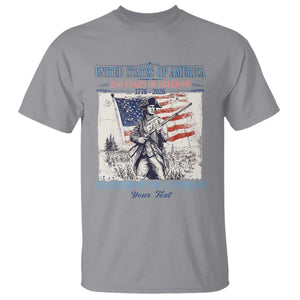 Custom Name Descendant of a Patriot USA 250 Years of Freedom Personalized T Shirt 1776-2026 Revolutionary War Heritage TS02 Sport Gray Print Your Wear