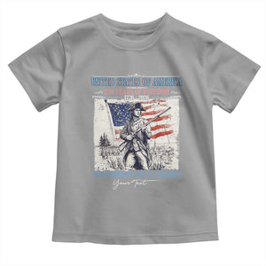 Custom Name Descendant of a Patriot USA 250 Years of Freedom Personalized Toddler T Shirt 1776-2026 Revolutionary War Heritage TS02 Sport Gray Print Your Wear
