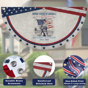 Custom Name Descendant of a Patriot USA 250 Years of Freedom Personalized Patriotic Fan Flag 1776-2026 Revolutionary War Heritage TS02 Print Your Wear