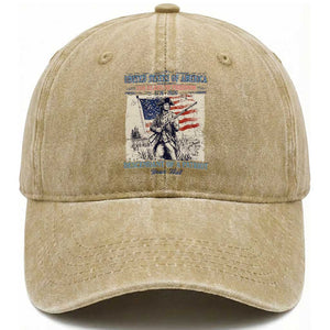 Custom Name Descendant of a Patriot USA 250 Years of Freedom Personalized Washed Cotton Baseball Cap 1776-2026 Revolutionary War Heritage TS02 Print Your Wear