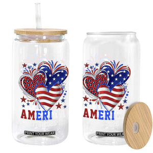 America 1776-2026 Patriotic Hearts Glass Can Semiquincentennial 250th Anniversary Red White Blue Stars and Stripes TS02 Print Your Wear