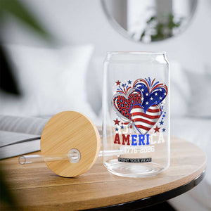 America 1776-2026 Patriotic Hearts Glass Can Semiquincentennial 250th Anniversary Red White Blue Stars and Stripes TS02 Print Your Wear