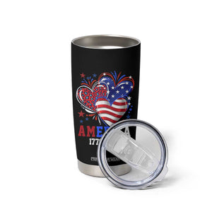 America 1776-2026 Patriotic Hearts Tumbler Cup Semiquincentennial 250th Anniversary Red White Blue Stars and Stripes TS02 Print Your Wear