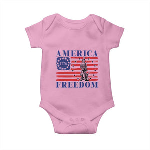 America Freedom 1776 Revolutionary War Baby Onesie Minuteman Betsy Ross Flag Patriotic History TS02 Light Pink Print Your Wear