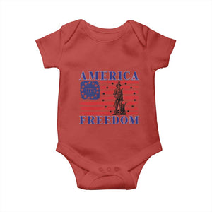 America Freedom 1776 Revolutionary War Baby Onesie Minuteman Betsy Ross Flag Patriotic History TS02 Red Print Your Wear