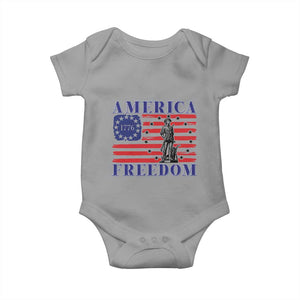 America Freedom 1776 Revolutionary War Baby Onesie Minuteman Betsy Ross Flag Patriotic History TS02 Sport Gray Print Your Wear