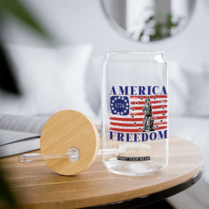 America Freedom 1776 Revolutionary War Glass Can Minuteman Betsy Ross Flag Patriotic History TS02 Print Your Wear