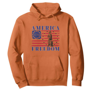 America Freedom 1776 Revolutionary War Hoodie Minuteman Betsy Ross Flag Patriotic History TS02 Orange Print Your Wear