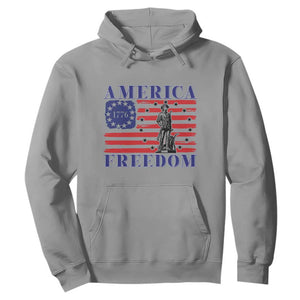 America Freedom 1776 Revolutionary War Hoodie Minuteman Betsy Ross Flag Patriotic History TS02 Sport Gray Print Your Wear