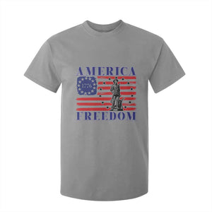 America Freedom 1776 Revolutionary War T Shirt For Kid Minuteman Betsy Ross Flag Patriotic History TS02 Sport Gray Print Your Wear