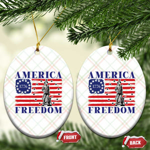 America Freedom 1776 Revolutionary War Ceramic Ornament Minuteman Betsy Ross Flag Patriotic History TS02 Print Your Wear